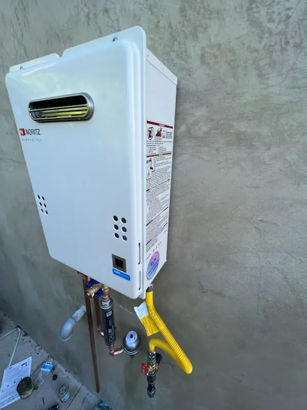 Tankless water heater installation for Orangewood homes